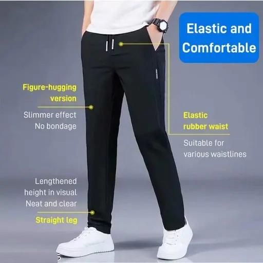 🔥Buy1 Get 1 Free💥🤩 PREMIUM MEN'S HIGH STRETCH SKINNY LYCRA PANTS(Black & Grey) 🔥