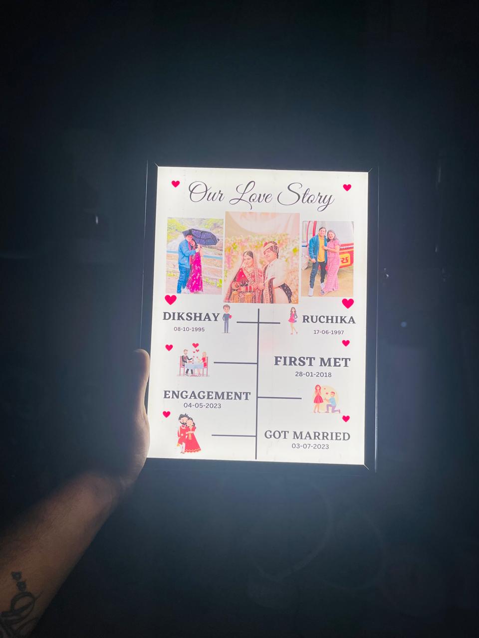 Love Story Frame With Led Light