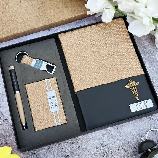 Premium Professional Jute Diary Combo