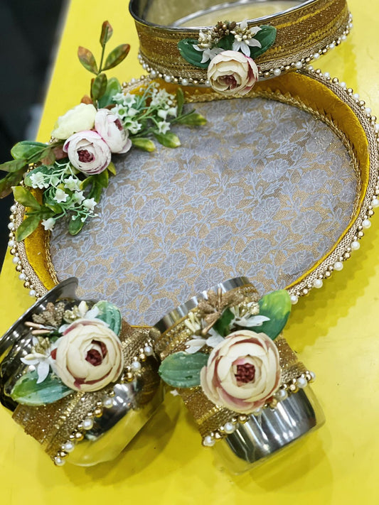 Beautiful 4 pcs Karwa Chauth Thali Combo