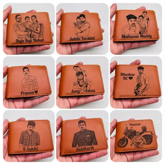 Customized Wallets For Him With Add Your Photo & Name & Message Print