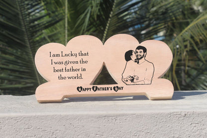 Double Heart Wooden frame