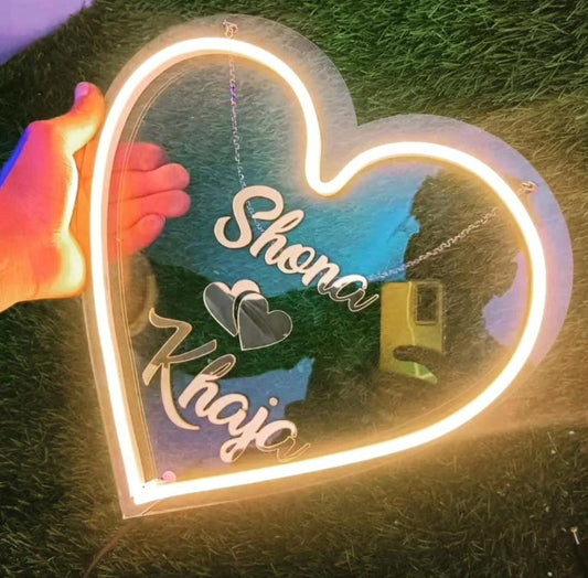 New Customized Neon Led Heart Shape Frame With Add Your Name