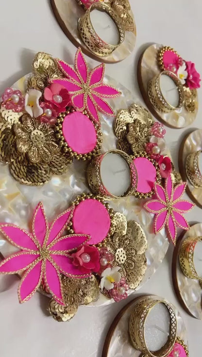 Prettiest & Most Elegant Mother Of Pearl Rangoli set in the Prettiest of shades! 💞✨