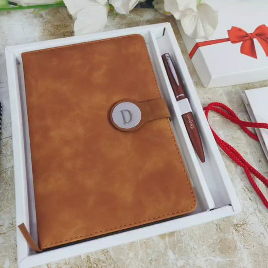 Premium Circle Magnet Lock Diary + Pen combo